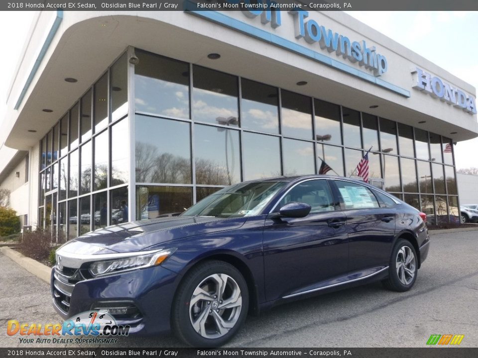 2018 Honda Accord EX Sedan Obsidian Blue Pearl / Gray Photo #1