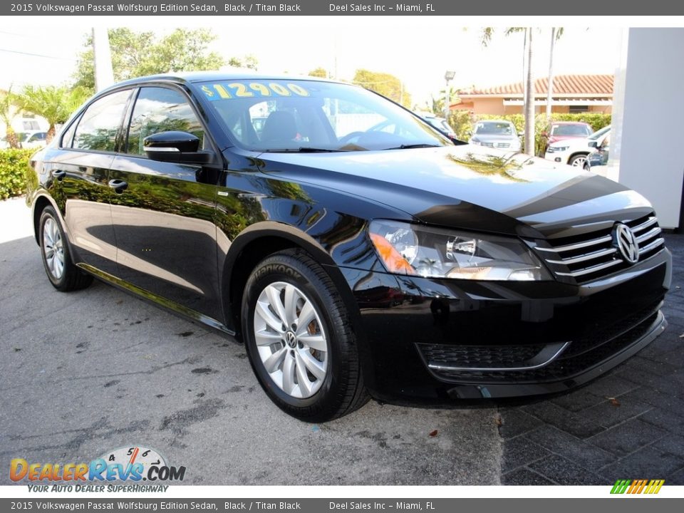 2015 Volkswagen Passat Wolfsburg Edition Sedan Black / Titan Black Photo #2