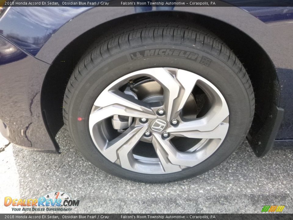 2018 Honda Accord EX Sedan Obsidian Blue Pearl / Gray Photo #7