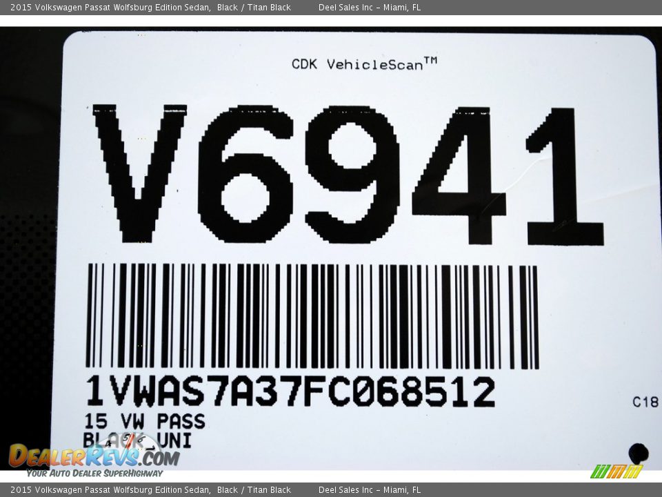 2015 Volkswagen Passat Wolfsburg Edition Sedan Black / Titan Black Photo #20