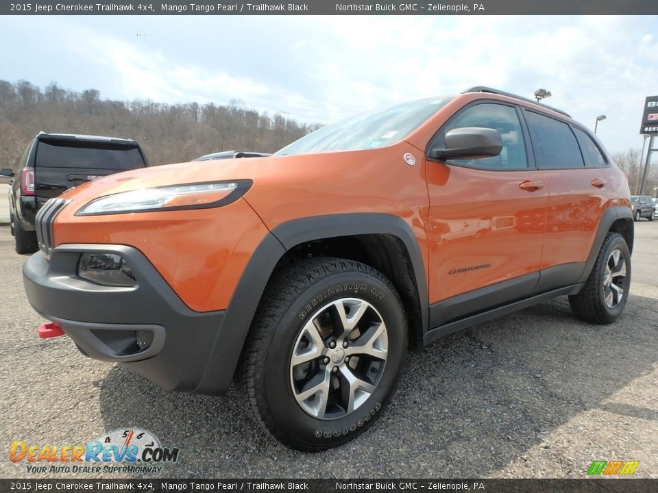 2015 Jeep Cherokee Trailhawk 4x4 Mango Tango Pearl / Trailhawk Black Photo #1