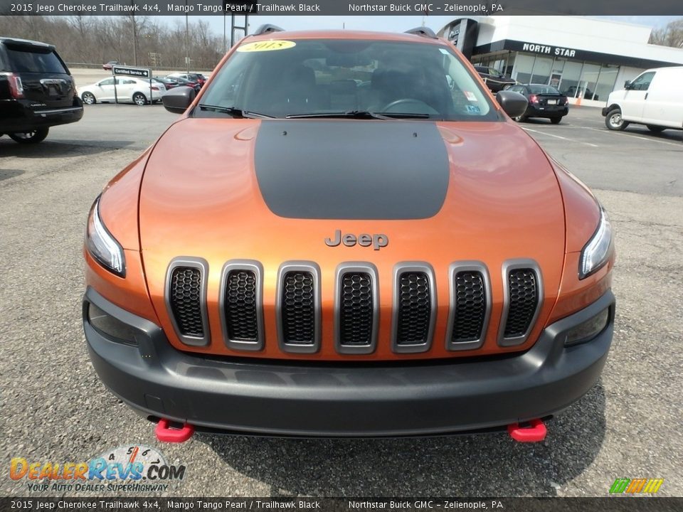 2015 Jeep Cherokee Trailhawk 4x4 Mango Tango Pearl / Trailhawk Black Photo #2