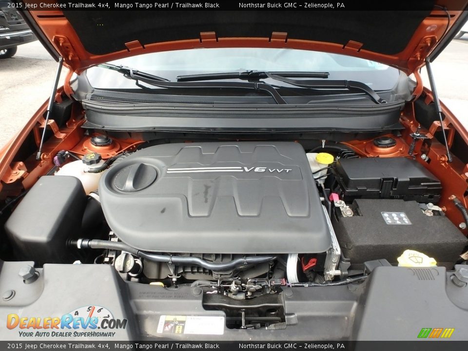 2015 Jeep Cherokee Trailhawk 4x4 Mango Tango Pearl / Trailhawk Black Photo #3