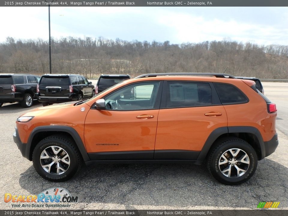 2015 Jeep Cherokee Trailhawk 4x4 Mango Tango Pearl / Trailhawk Black Photo #13