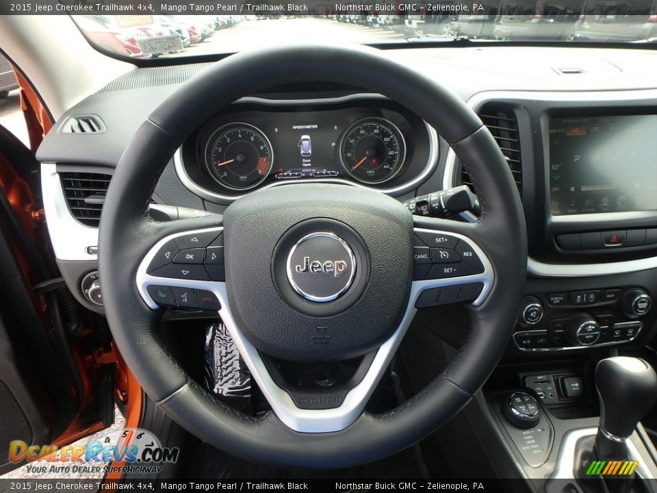 2015 Jeep Cherokee Trailhawk 4x4 Mango Tango Pearl / Trailhawk Black Photo #24