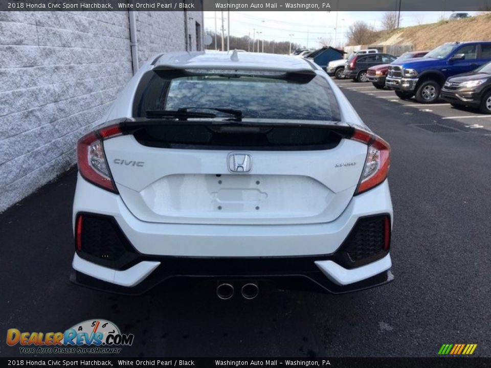 2018 Honda Civic Sport Hatchback White Orchid Pearl / Black Photo #5