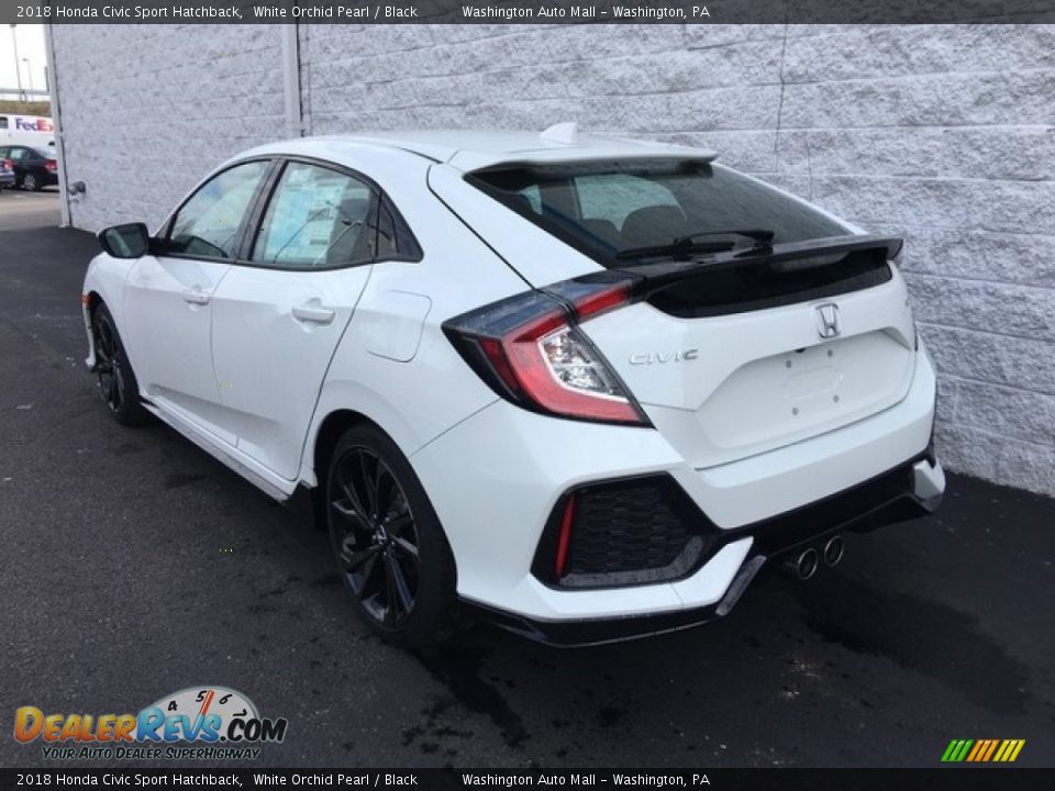 2018 Honda Civic Sport Hatchback White Orchid Pearl / Black Photo #6