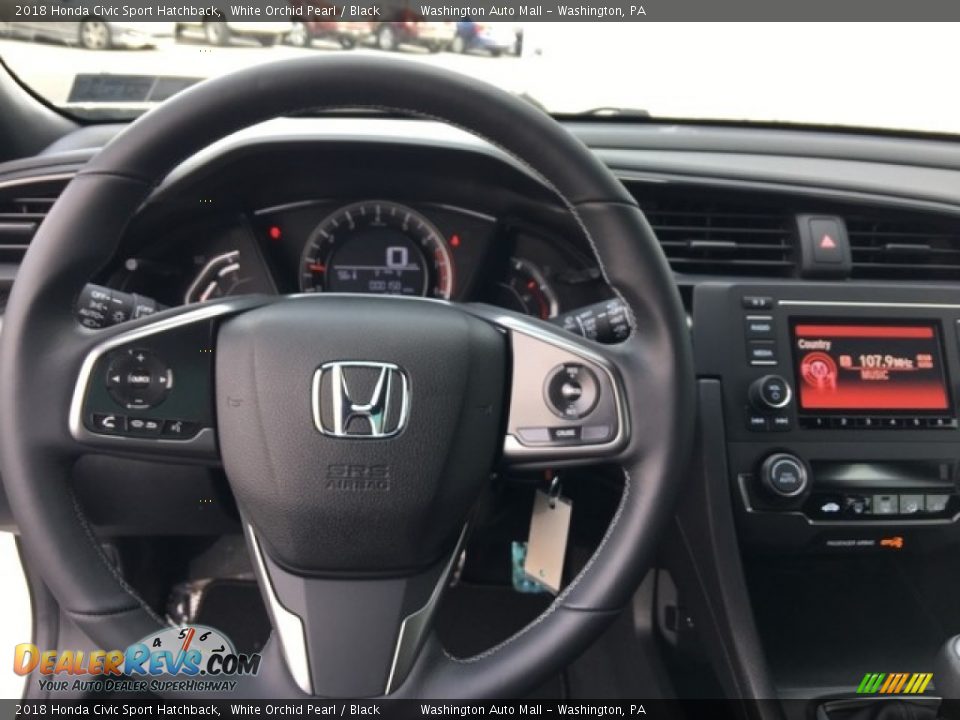2018 Honda Civic Sport Hatchback White Orchid Pearl / Black Photo #13