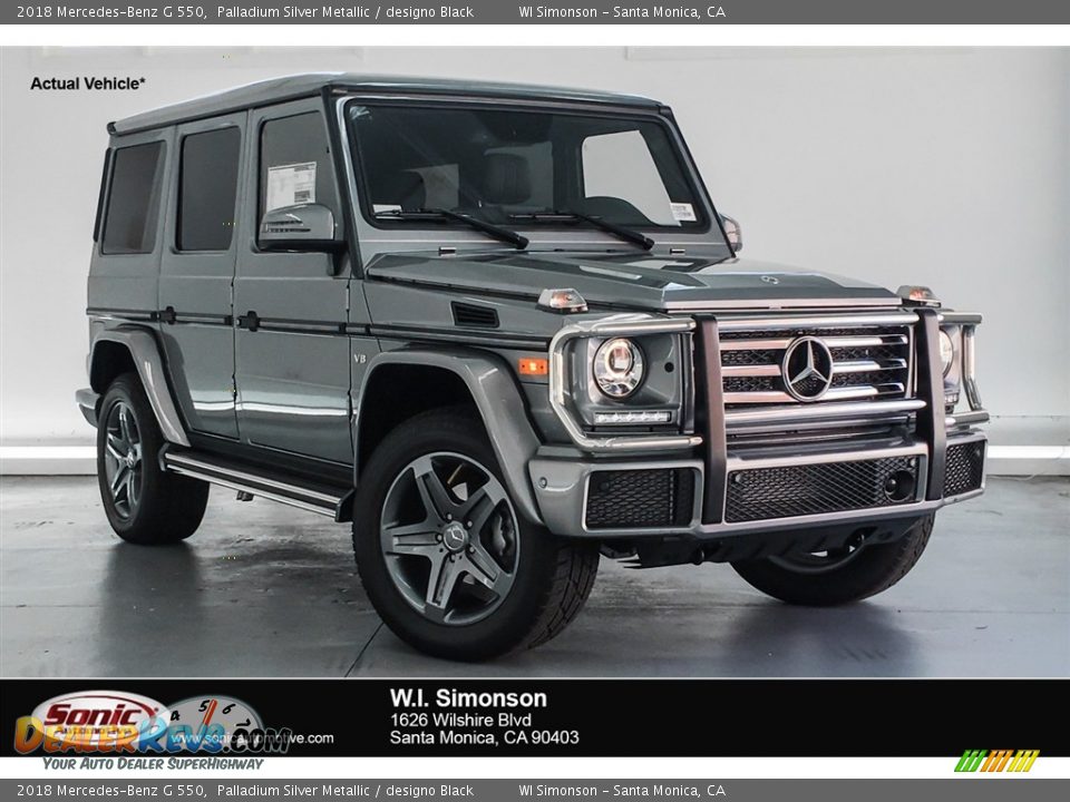 2018 Mercedes-Benz G 550 Palladium Silver Metallic / designo Black Photo #1