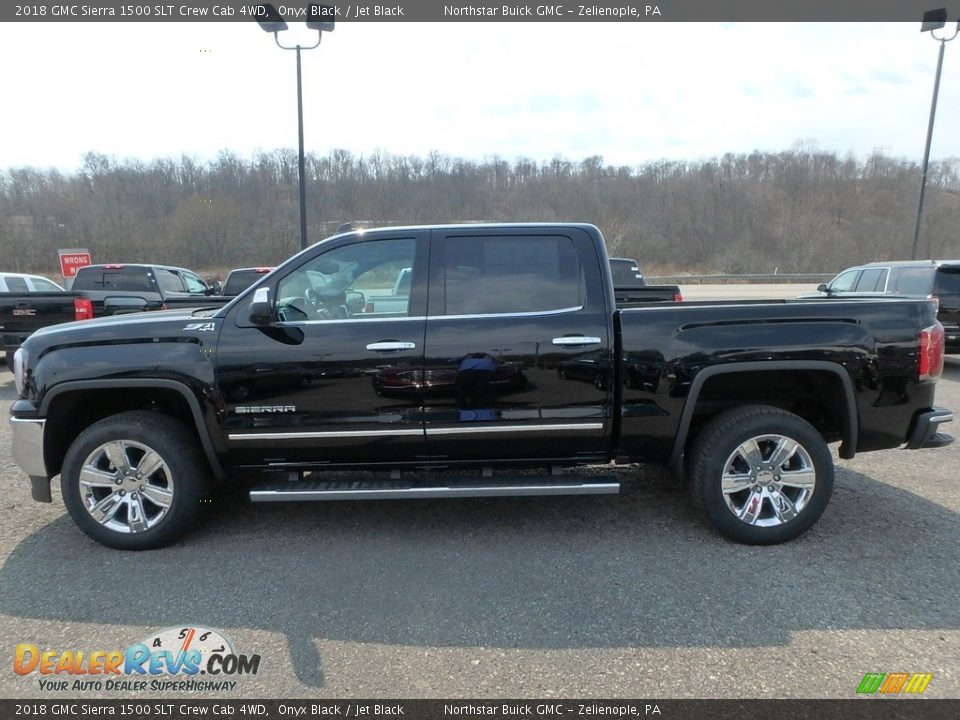 2018 GMC Sierra 1500 SLT Crew Cab 4WD Onyx Black / Jet Black Photo #8