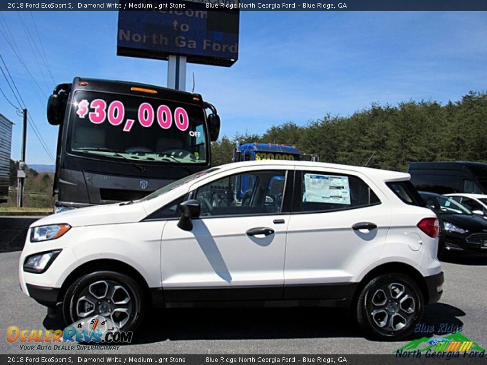 2018 Ford EcoSport S Diamond White / Medium Light Stone Photo #2