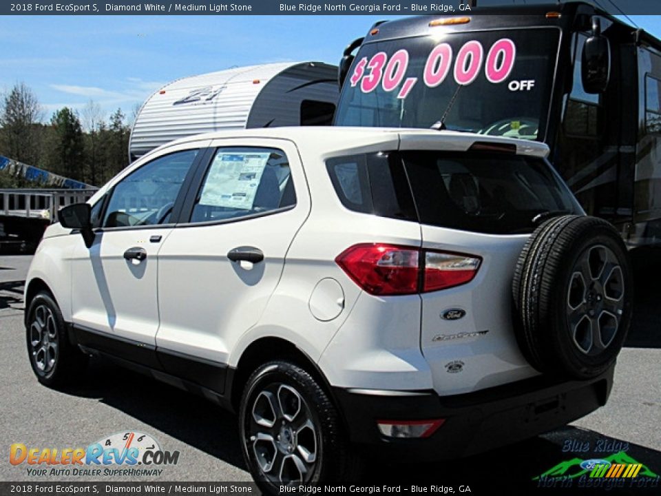 2018 Ford EcoSport S Diamond White / Medium Light Stone Photo #3