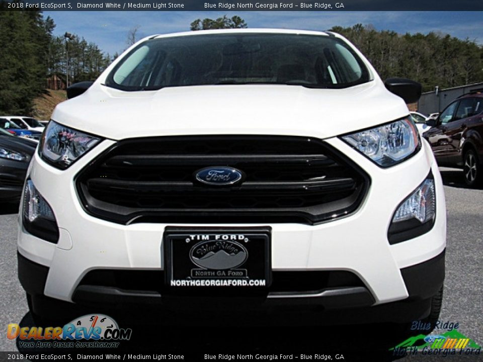 2018 Ford EcoSport S Diamond White / Medium Light Stone Photo #8
