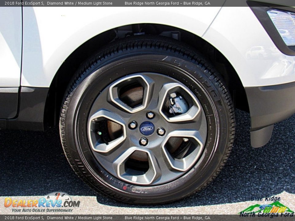 2018 Ford EcoSport S Diamond White / Medium Light Stone Photo #9