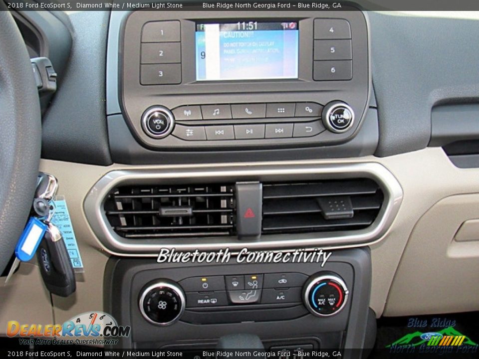 2018 Ford EcoSport S Diamond White / Medium Light Stone Photo #15