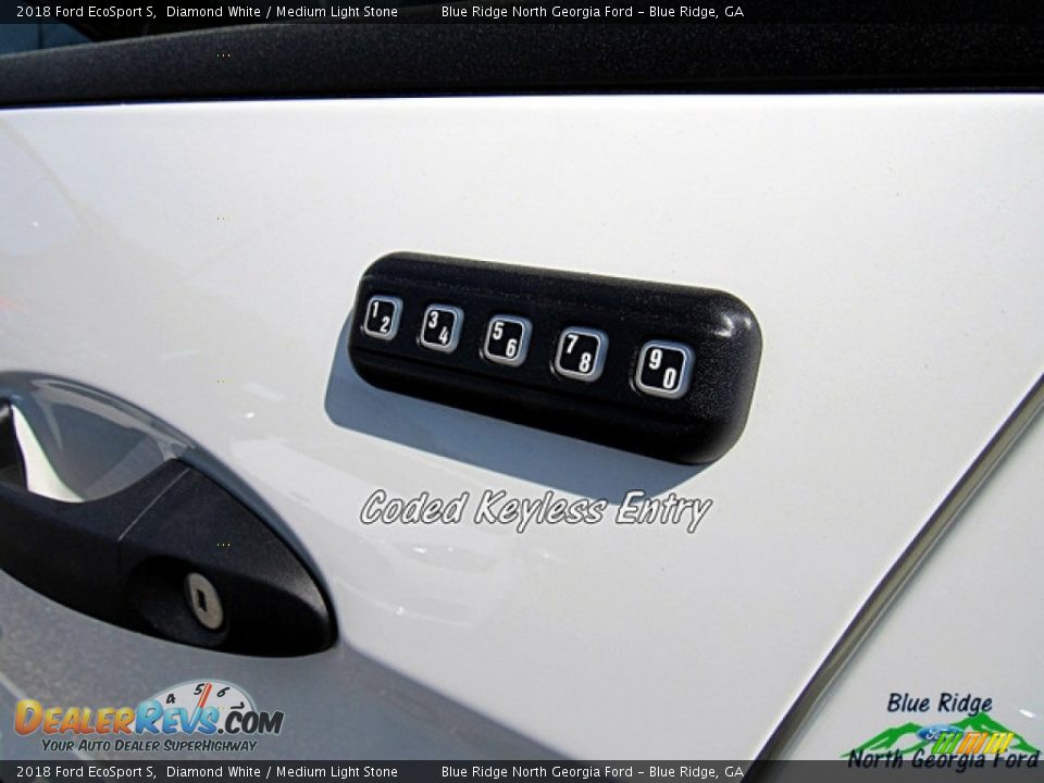 2018 Ford EcoSport S Diamond White / Medium Light Stone Photo #20