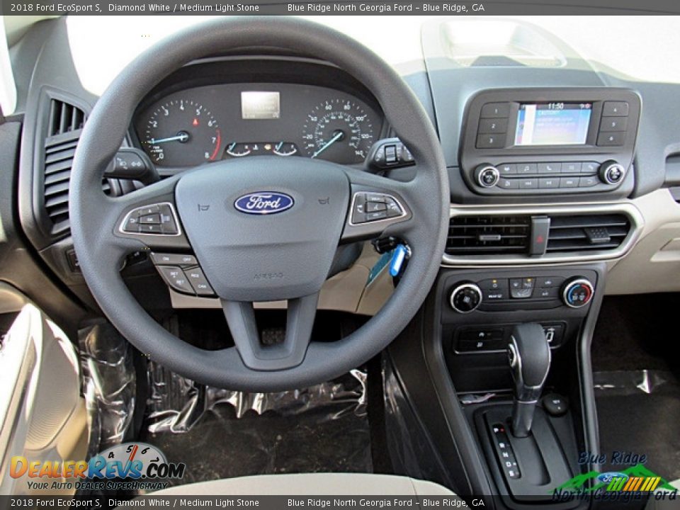 2018 Ford EcoSport S Diamond White / Medium Light Stone Photo #22