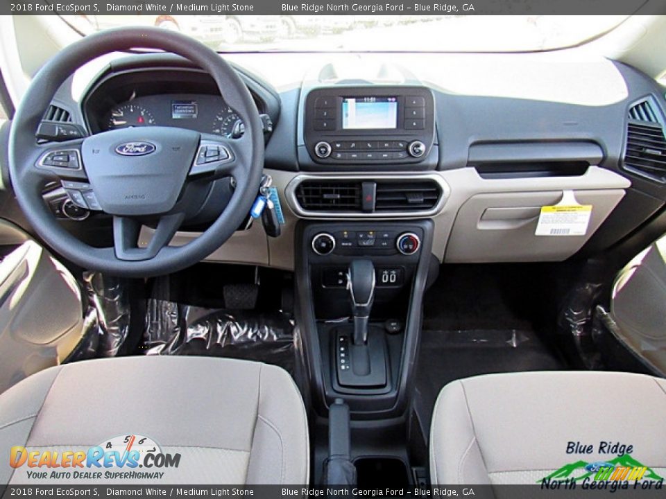 2018 Ford EcoSport S Diamond White / Medium Light Stone Photo #23