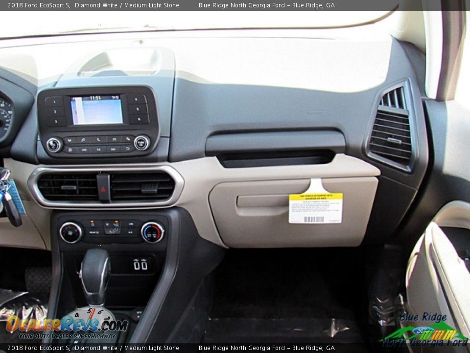2018 Ford EcoSport S Diamond White / Medium Light Stone Photo #24