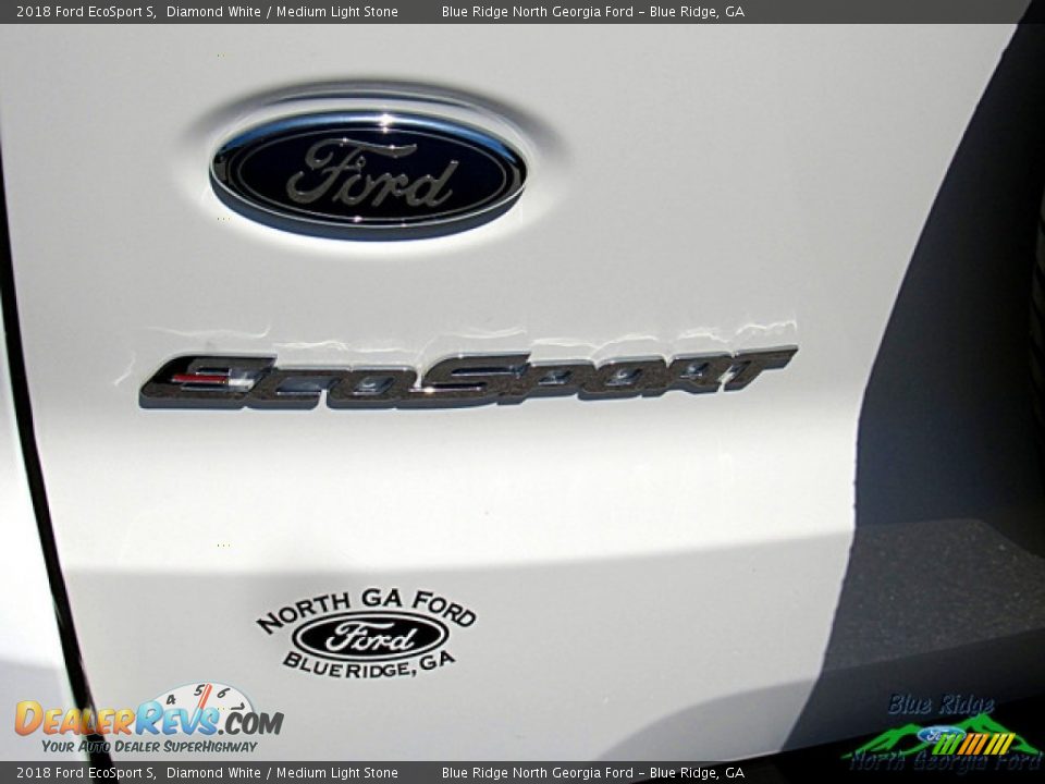 2018 Ford EcoSport S Diamond White / Medium Light Stone Photo #34