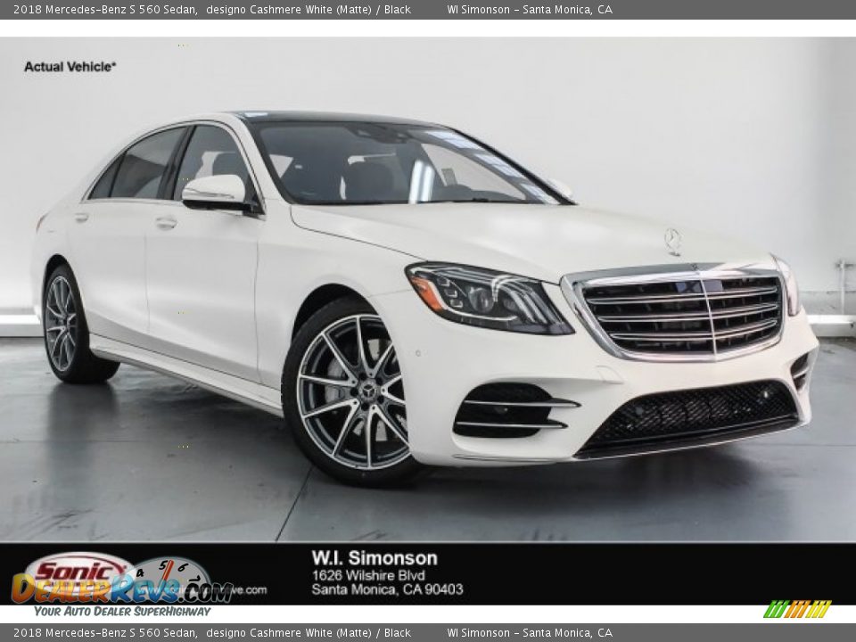 2018 Mercedes-Benz S 560 Sedan designo Cashmere White (Matte) / Black Photo #1