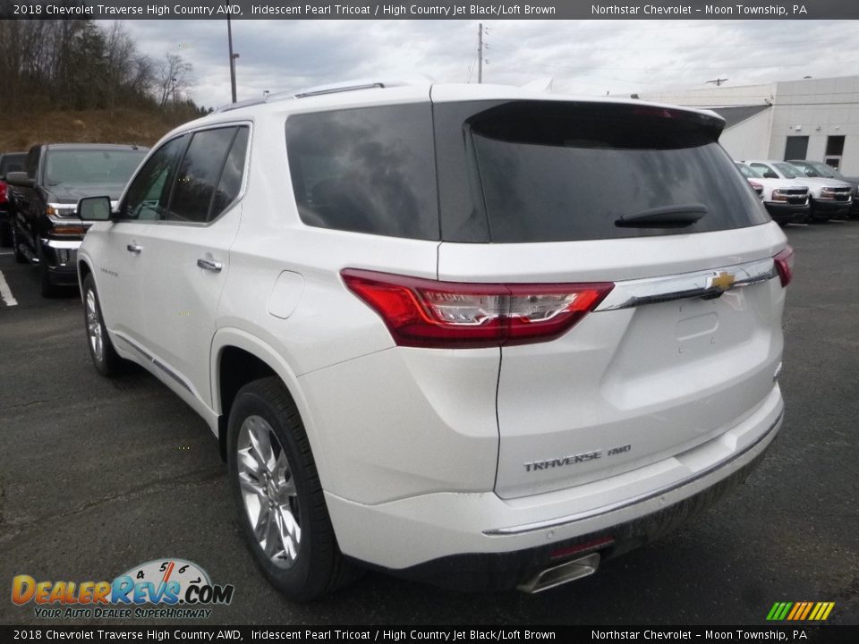 2018 Chevrolet Traverse High Country AWD Iridescent Pearl Tricoat / High Country Jet Black/Loft Brown Photo #3