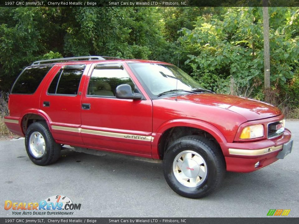 1997 GMC Jimmy SLT Cherry Red Metallic / Beige Photo #9