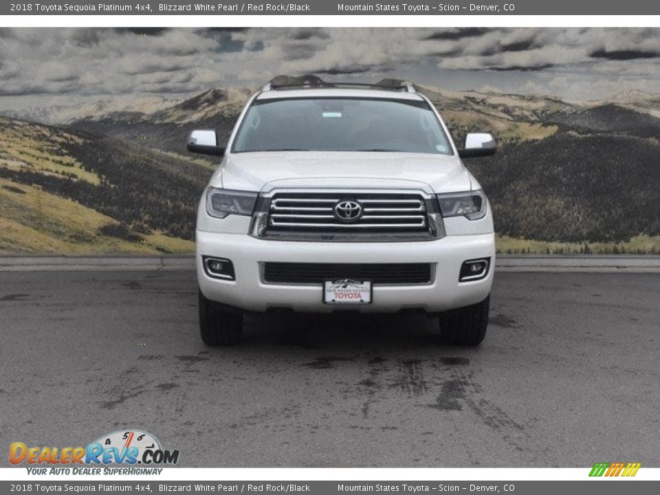2018 Toyota Sequoia Platinum 4x4 Blizzard White Pearl / Red Rock/Black Photo #2