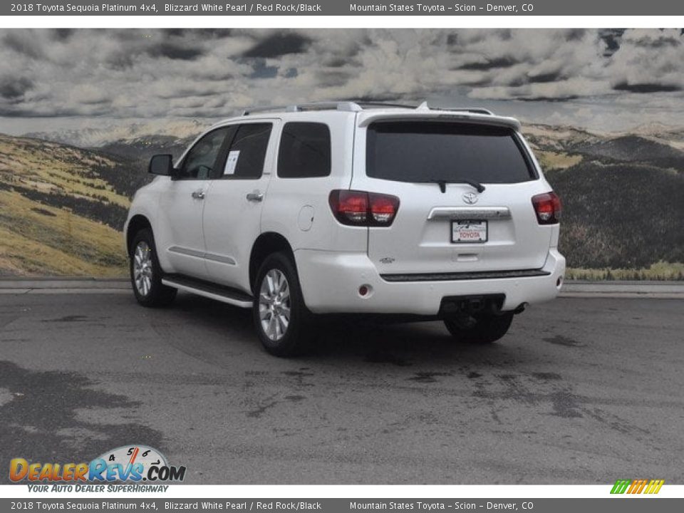 2018 Toyota Sequoia Platinum 4x4 Blizzard White Pearl / Red Rock/Black Photo #3