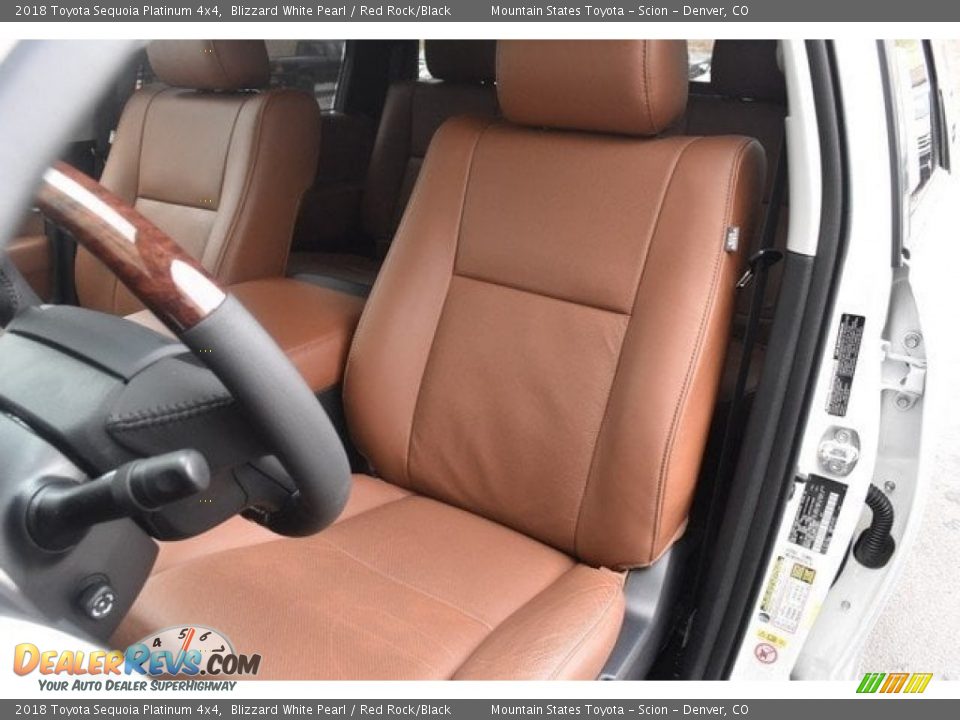 2018 Toyota Sequoia Platinum 4x4 Blizzard White Pearl / Red Rock/Black Photo #7