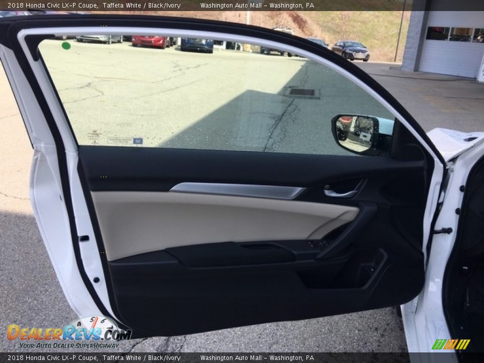 2018 Honda Civic LX-P Coupe Taffeta White / Black/Ivory Photo #10