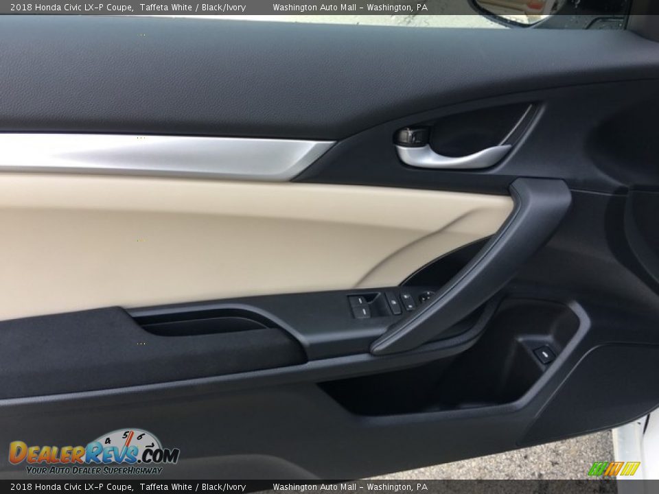 2018 Honda Civic LX-P Coupe Taffeta White / Black/Ivory Photo #11