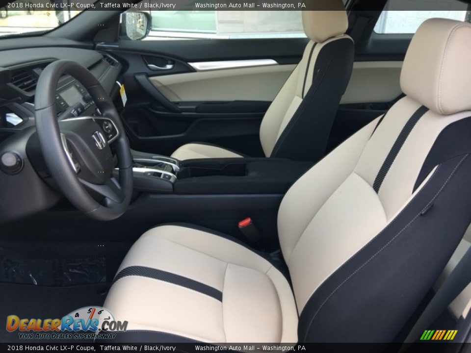 2018 Honda Civic LX-P Coupe Taffeta White / Black/Ivory Photo #12