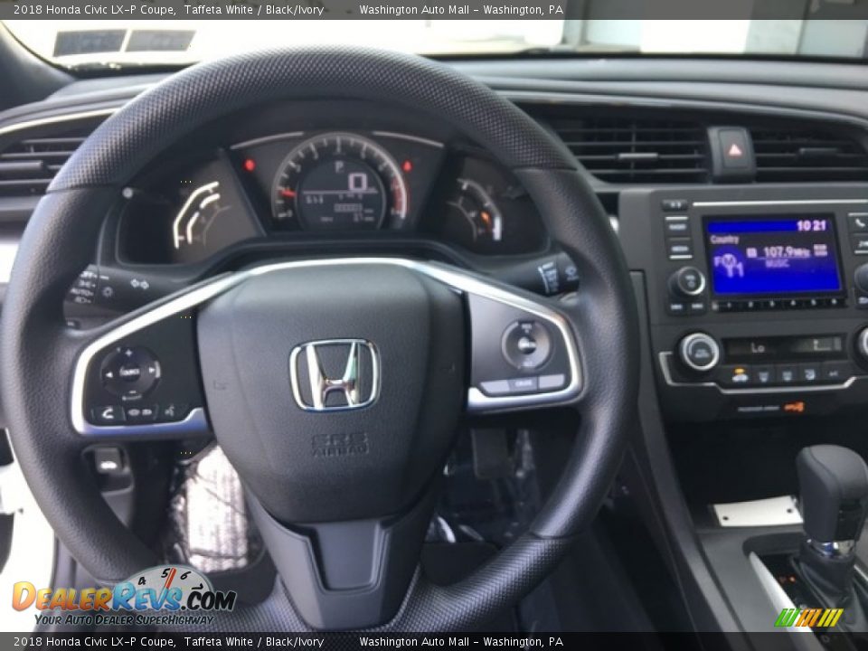 2018 Honda Civic LX-P Coupe Taffeta White / Black/Ivory Photo #14