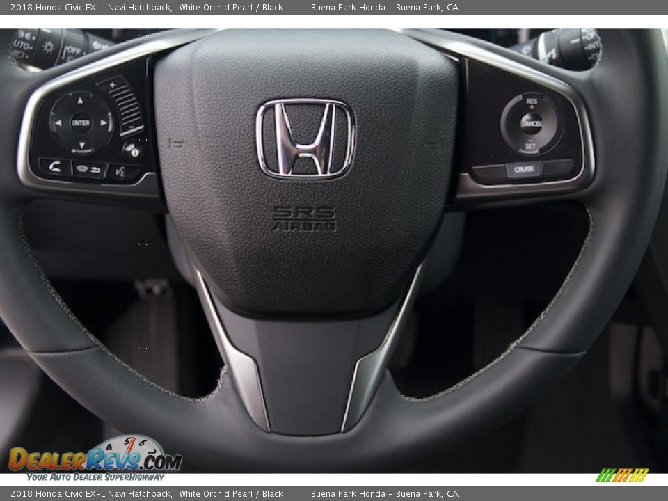 2018 Honda Civic EX-L Navi Hatchback White Orchid Pearl / Black Photo #9