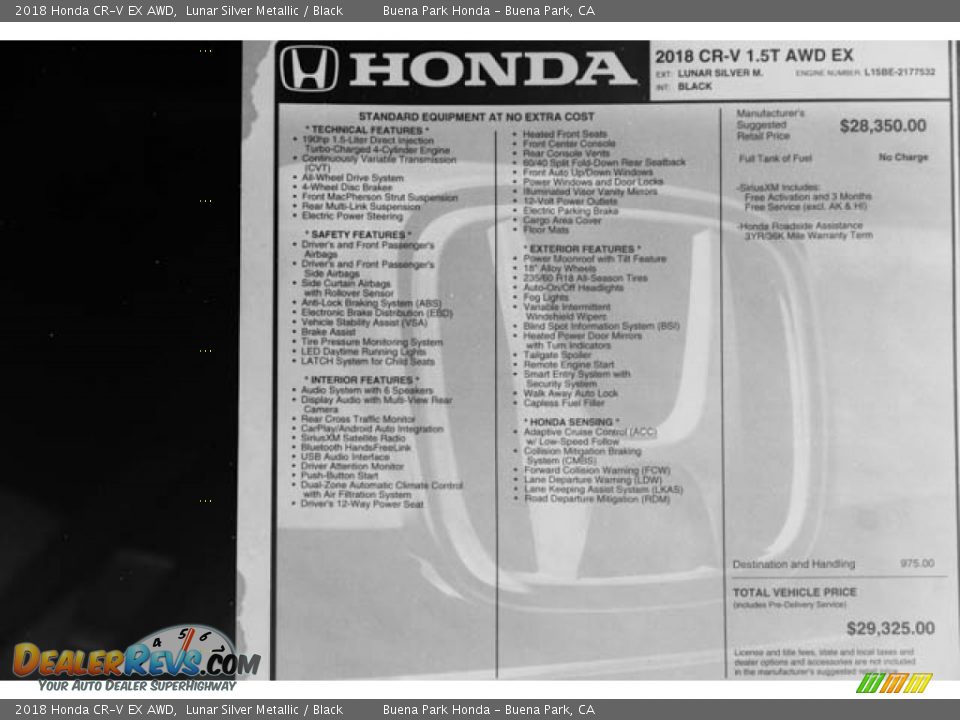 2018 Honda CR-V EX AWD Lunar Silver Metallic / Black Photo #36