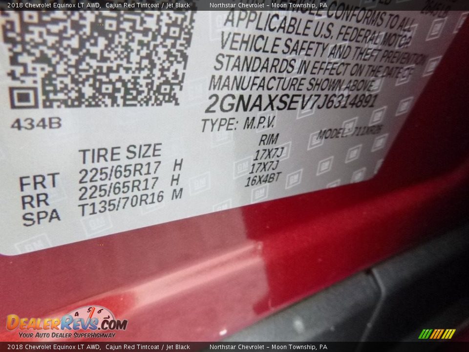 2018 Chevrolet Equinox LT AWD Cajun Red Tintcoat / Jet Black Photo #16