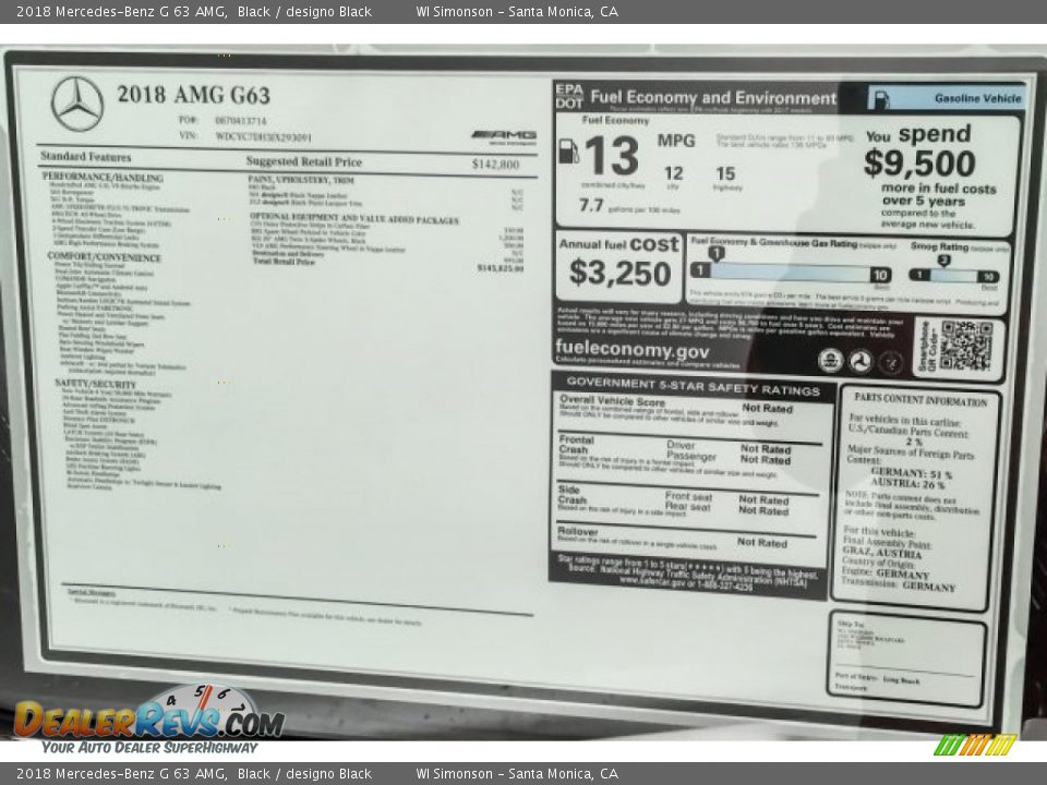 2018 Mercedes-Benz G 63 AMG Black / designo Black Photo #26