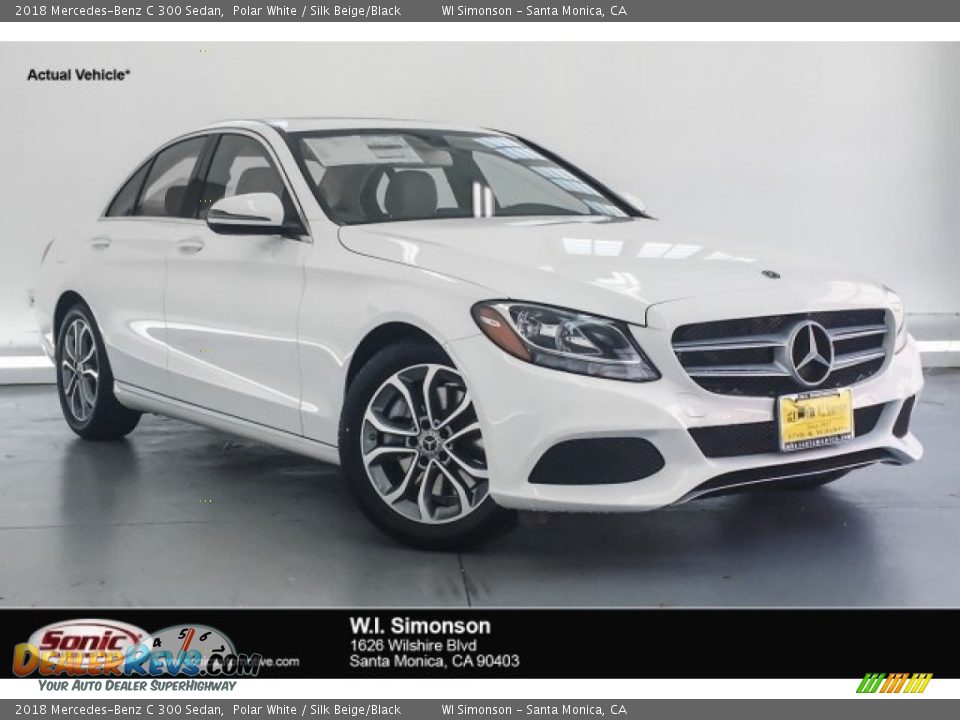 2018 Mercedes-Benz C 300 Sedan Polar White / Silk Beige/Black Photo #1