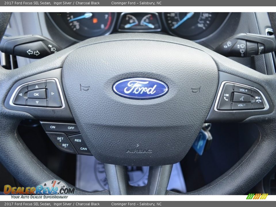 2017 Ford Focus SEL Sedan Ingot Silver / Charcoal Black Photo #24