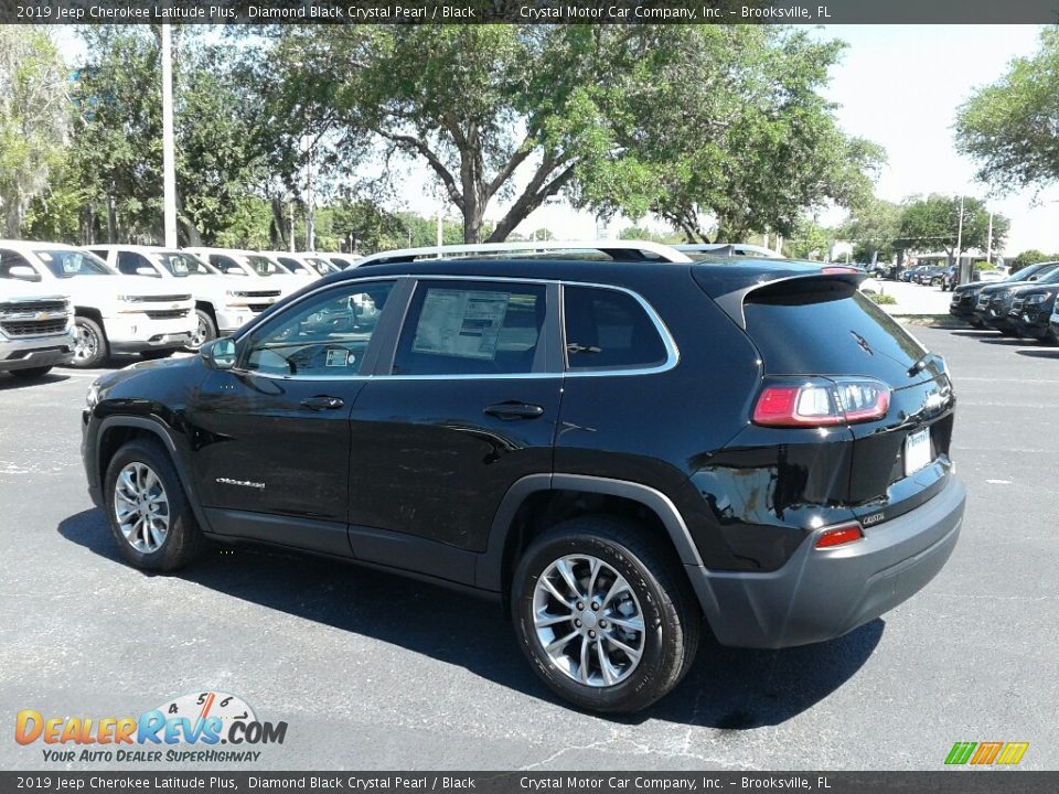 2019 Jeep Cherokee Latitude Plus Diamond Black Crystal Pearl / Black Photo #3