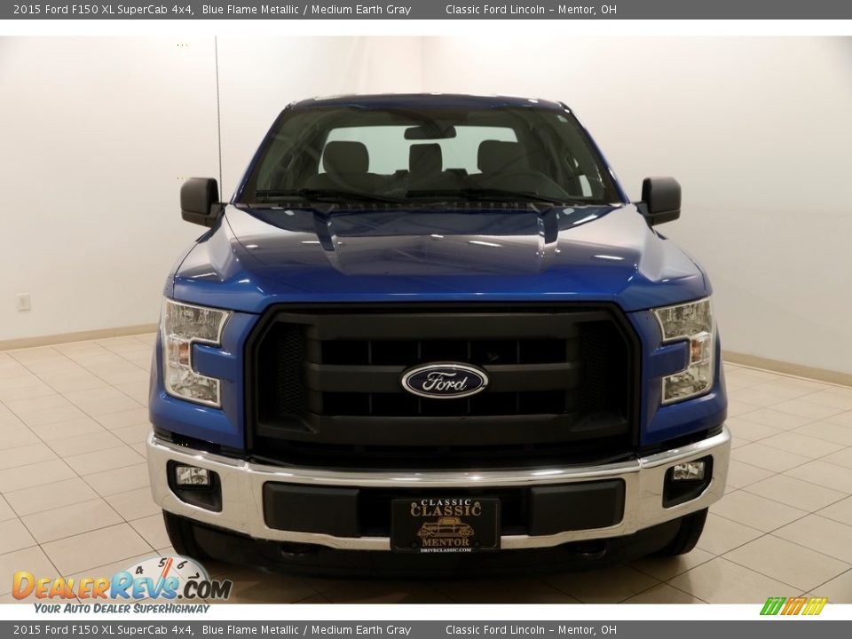 2015 Ford F150 XL SuperCab 4x4 Blue Flame Metallic / Medium Earth Gray Photo #2