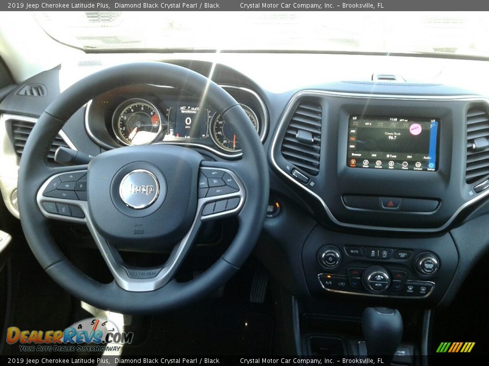 2019 Jeep Cherokee Latitude Plus Diamond Black Crystal Pearl / Black Photo #13