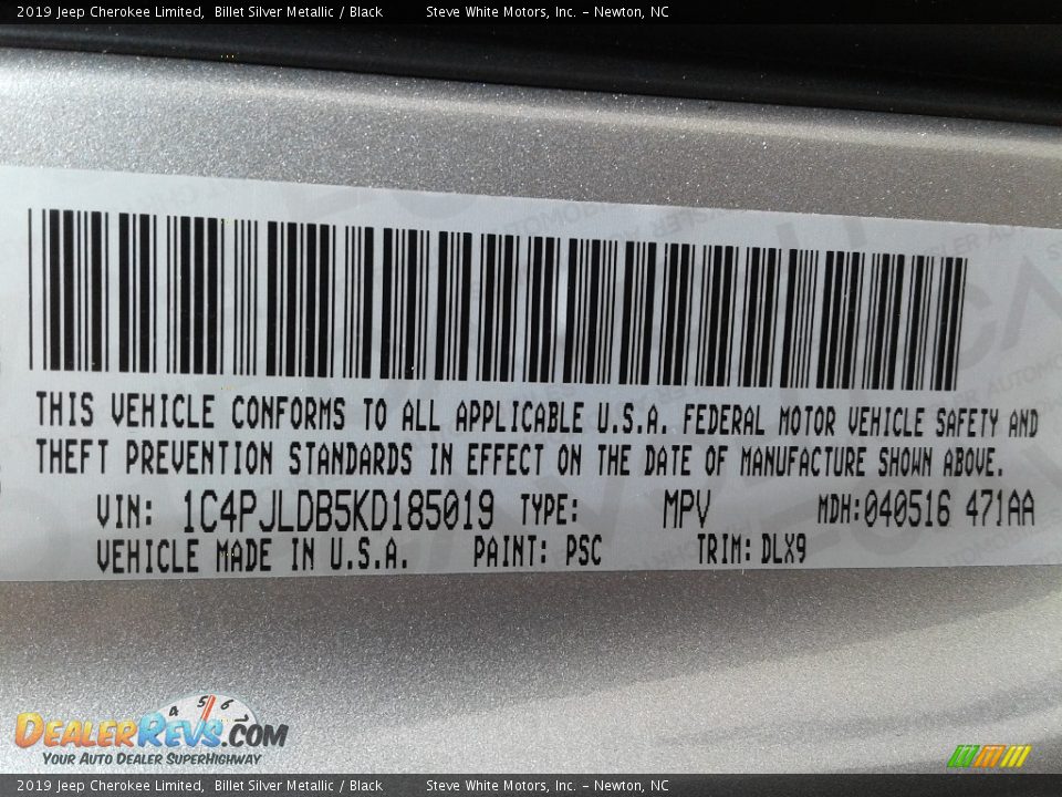 2019 Jeep Cherokee Limited Billet Silver Metallic / Black Photo #33