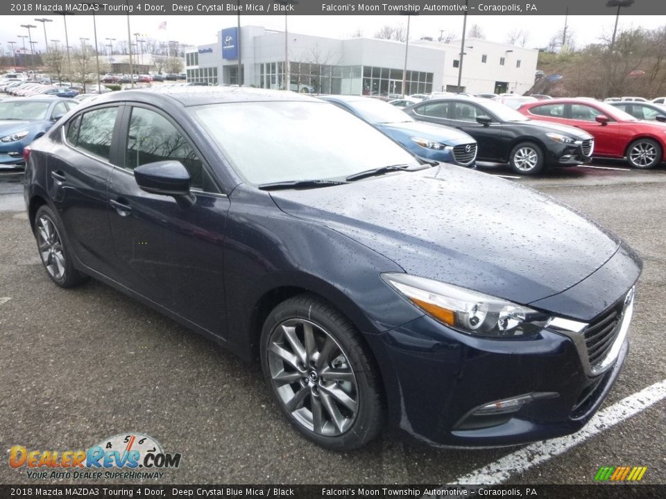 2018 Mazda MAZDA3 Touring 4 Door Deep Crystal Blue Mica / Black Photo #3