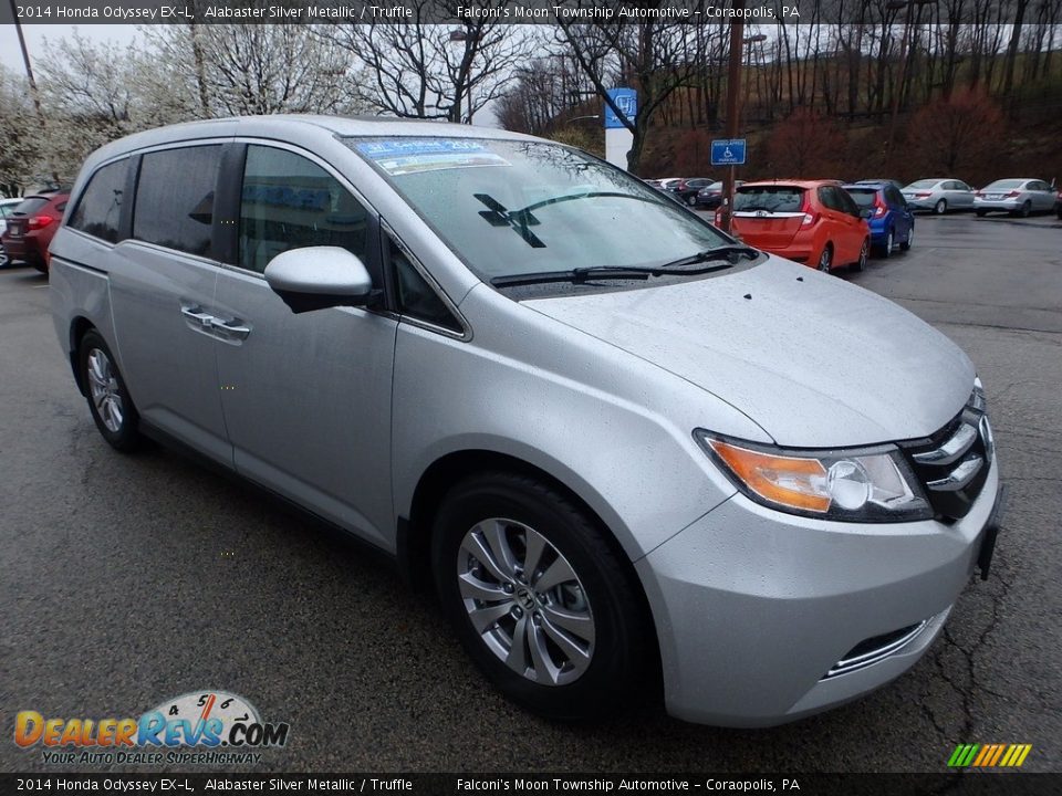 2014 Honda Odyssey EX-L Alabaster Silver Metallic / Truffle Photo #7