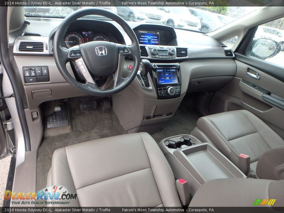 2014 Honda Odyssey EX-L Alabaster Silver Metallic / Truffle Photo #19