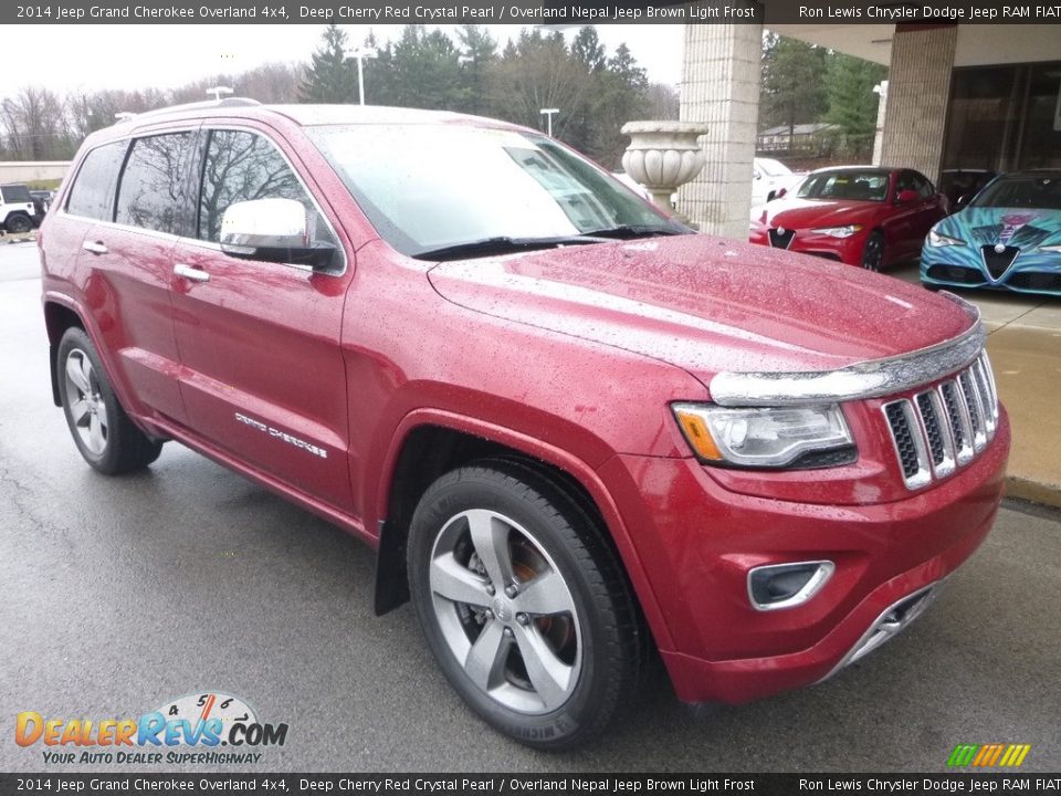 2014 Jeep Grand Cherokee Overland 4x4 Deep Cherry Red Crystal Pearl / Overland Nepal Jeep Brown Light Frost Photo #3