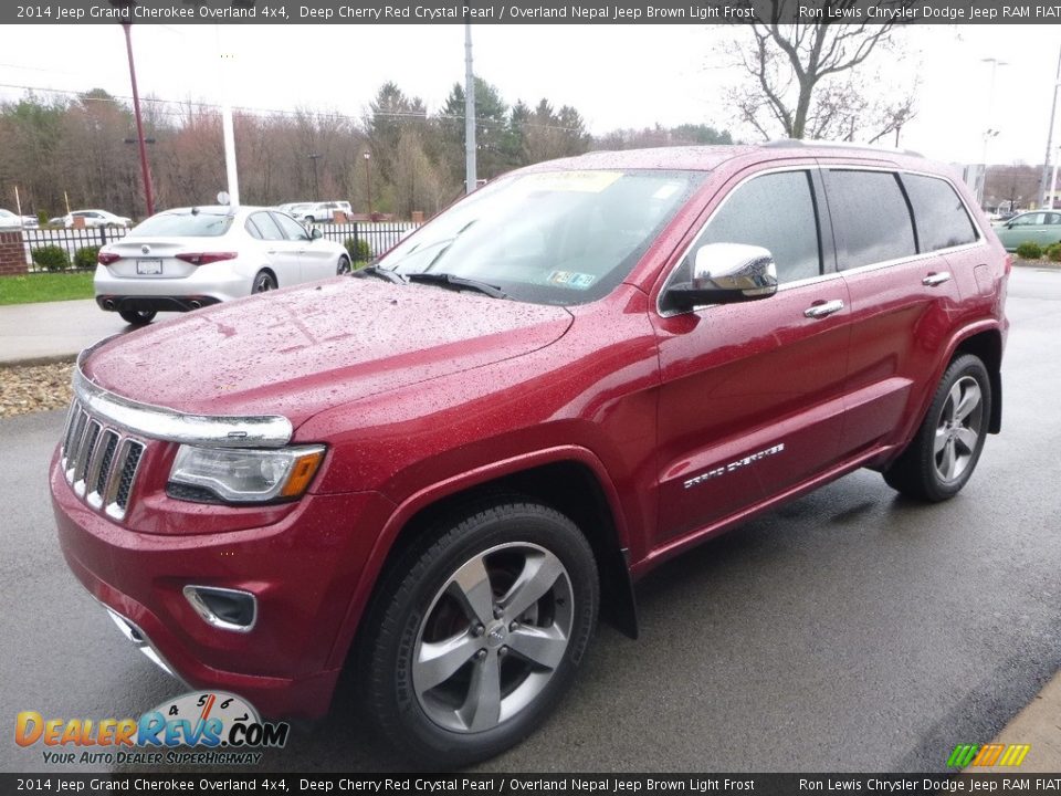2014 Jeep Grand Cherokee Overland 4x4 Deep Cherry Red Crystal Pearl / Overland Nepal Jeep Brown Light Frost Photo #5