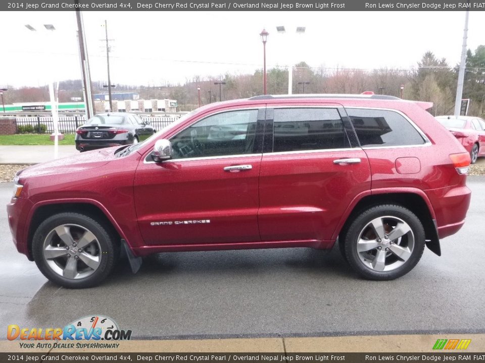 2014 Jeep Grand Cherokee Overland 4x4 Deep Cherry Red Crystal Pearl / Overland Nepal Jeep Brown Light Frost Photo #6